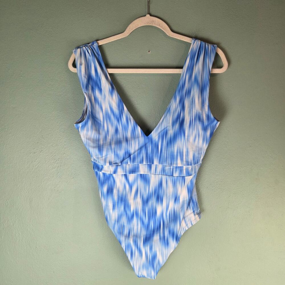 Summersalt Womens 10 Ruched Backflip One Piece Swimsuit Bali Breeze Blue Summer